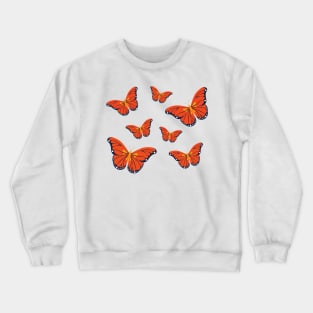 Vintage red butterflies Crewneck Sweatshirt